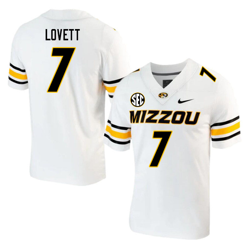 Men #7 Dominic Lovett Missouri Tigers College 2023 Football Stitched Jerseys Sale-White